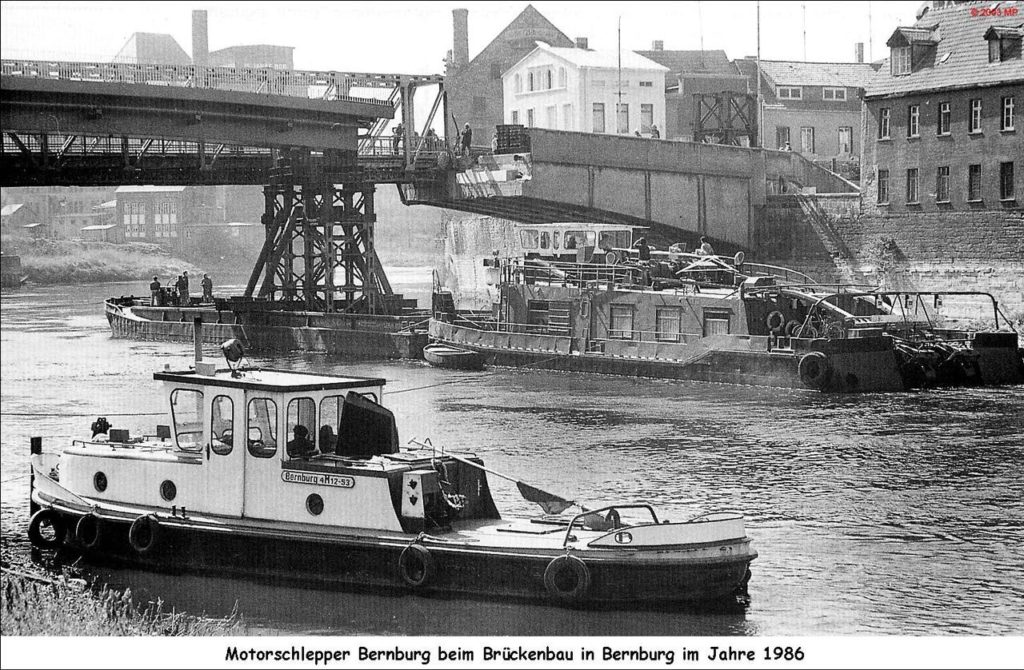 Brückenbau Marktbrücke in Bernburg 1986